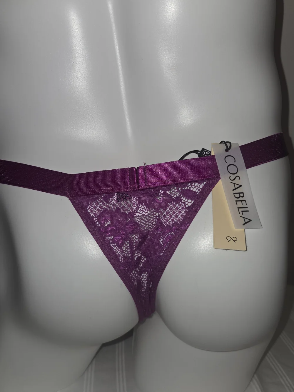 Cosabella Shiny Purple Low-Rise Men's Italian Thong Swiss Beet